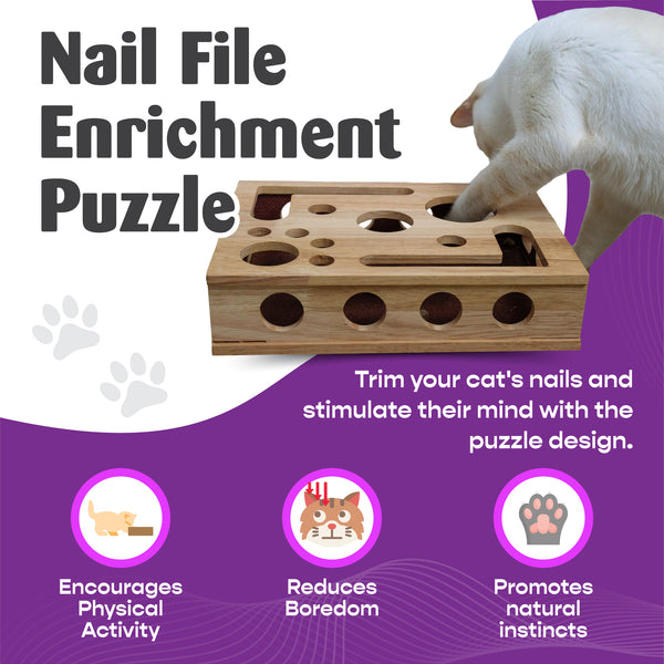 cat nail file scratching post The Original* Cat Nail File Enrichment Box – Fig & Friends